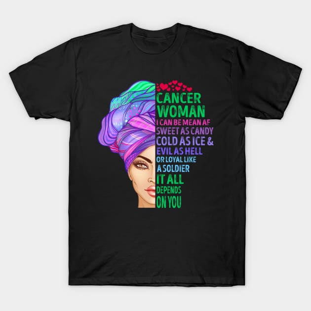 Cancer Woman T-Shirt by SusanFields